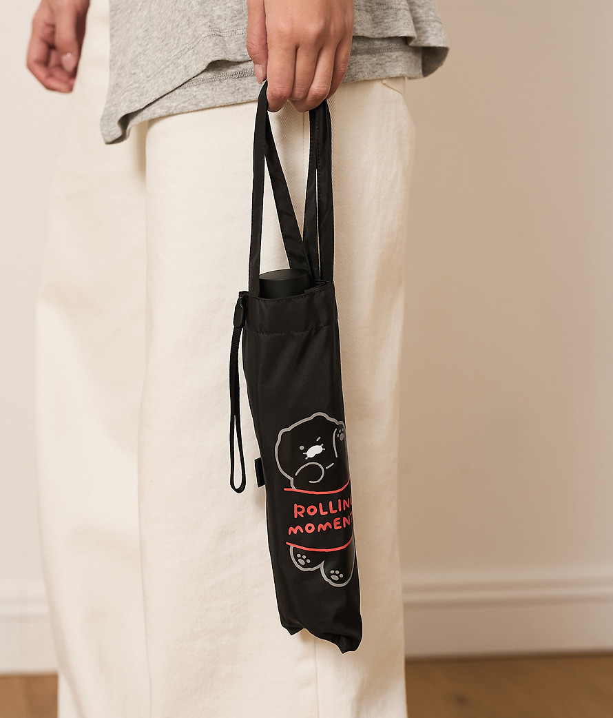 黑色 春植 縮骨遮 連收納袋