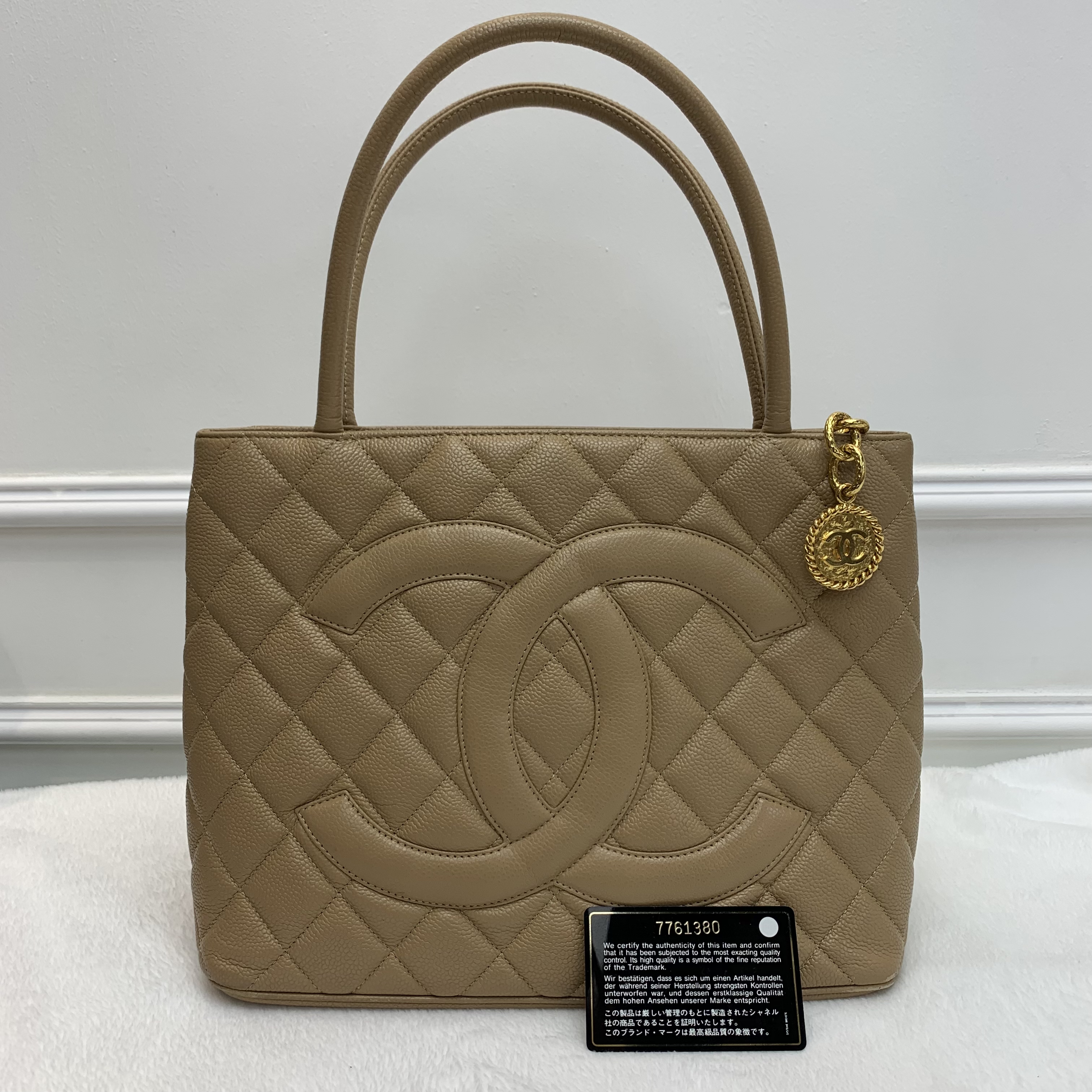 中古包送塵袋🤎Chanel金扣手挽袋