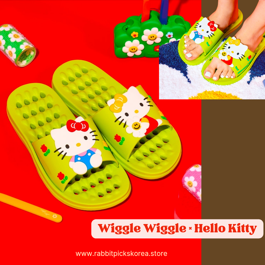 Wiggle Wiggle × Hello Kitty 青蘋果綠拖鞋