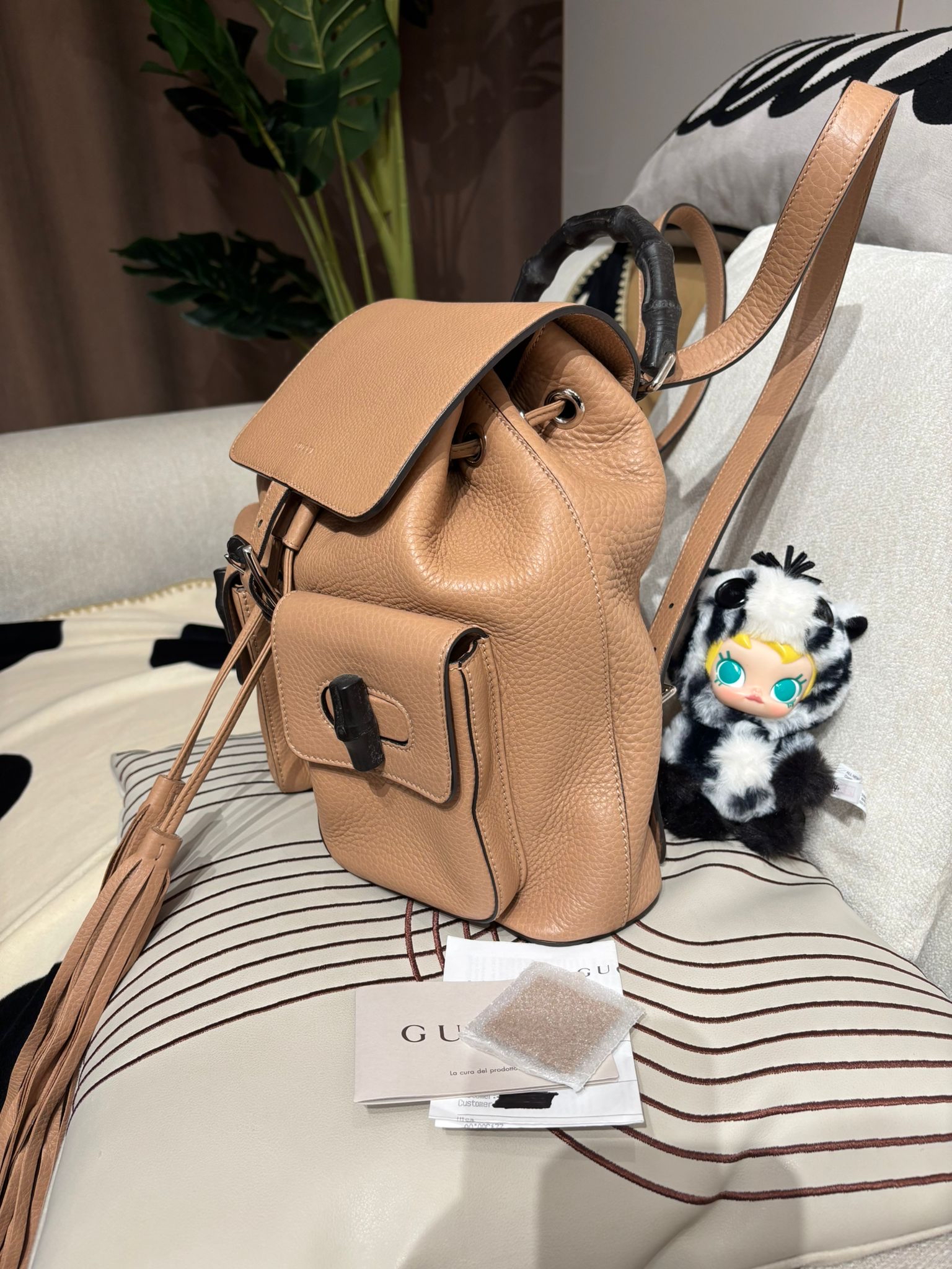 Gucci backpack 牛皮bamboo 扣背囊 100%Authentic,95%new ✅ 收據✅塵袋