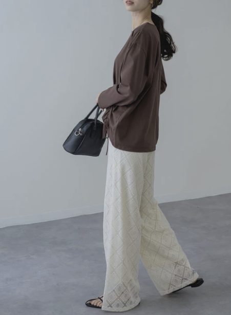 蕾絲休閒褲 - 2026 流行穿搭  蕾絲休閒褲 時尚穿搭 優雅日常 柔軟舒適 獨特設計 成人休閒 易於配搭 日本直送   #JP-I-260035