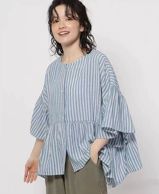 0510 nikoand 正反雙面著亞麻蝙蝠袖襯衫 6月中