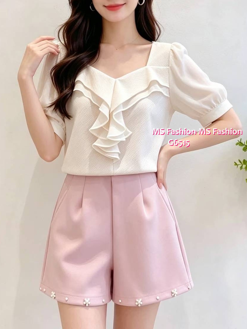 G6515 靚料ruffle top