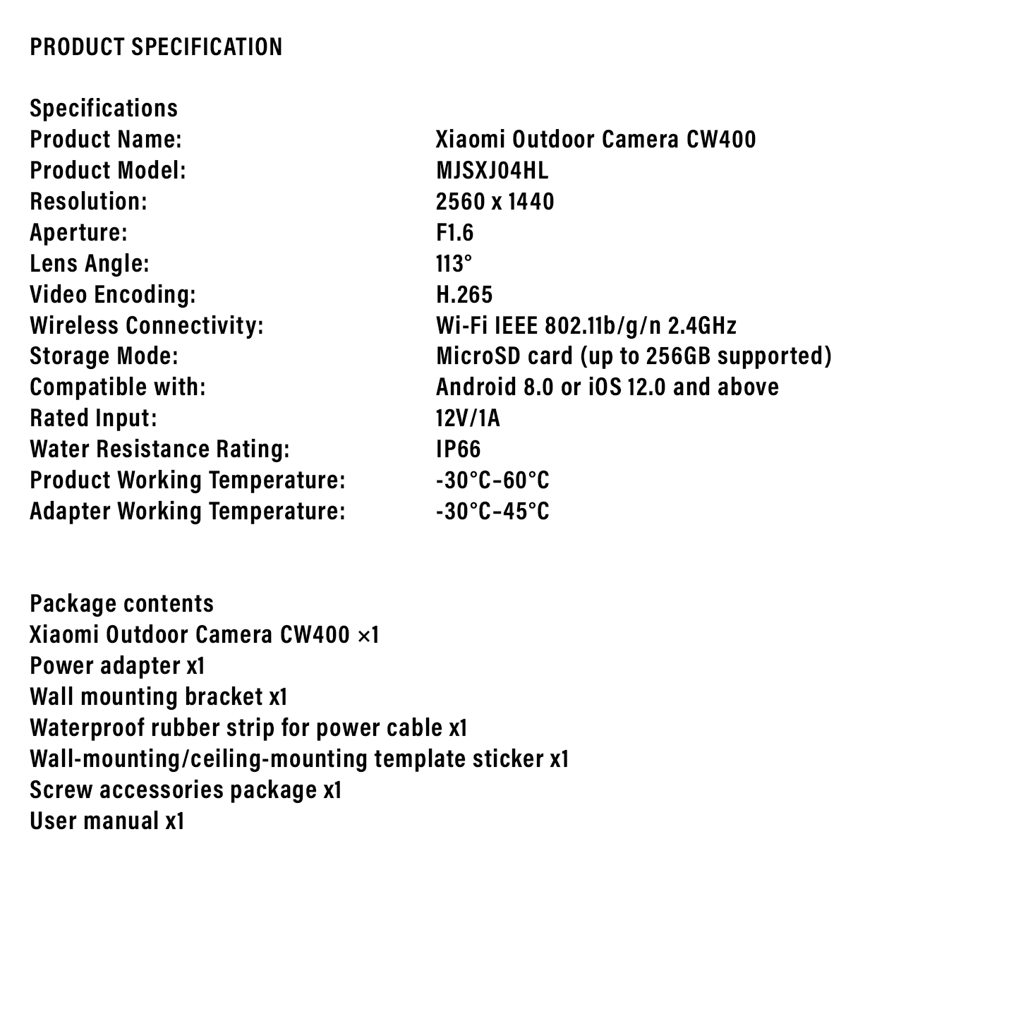 Xiaomi 2.5K CW400 Outdoor Camera Dual WiFi (BHR7625HK)