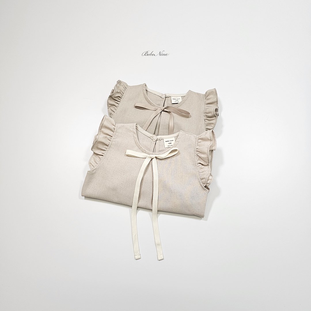 ☀️預訂 韓國直送☀️🇰🇷Bebenine兩色絲帶荷葉邊背心連身服