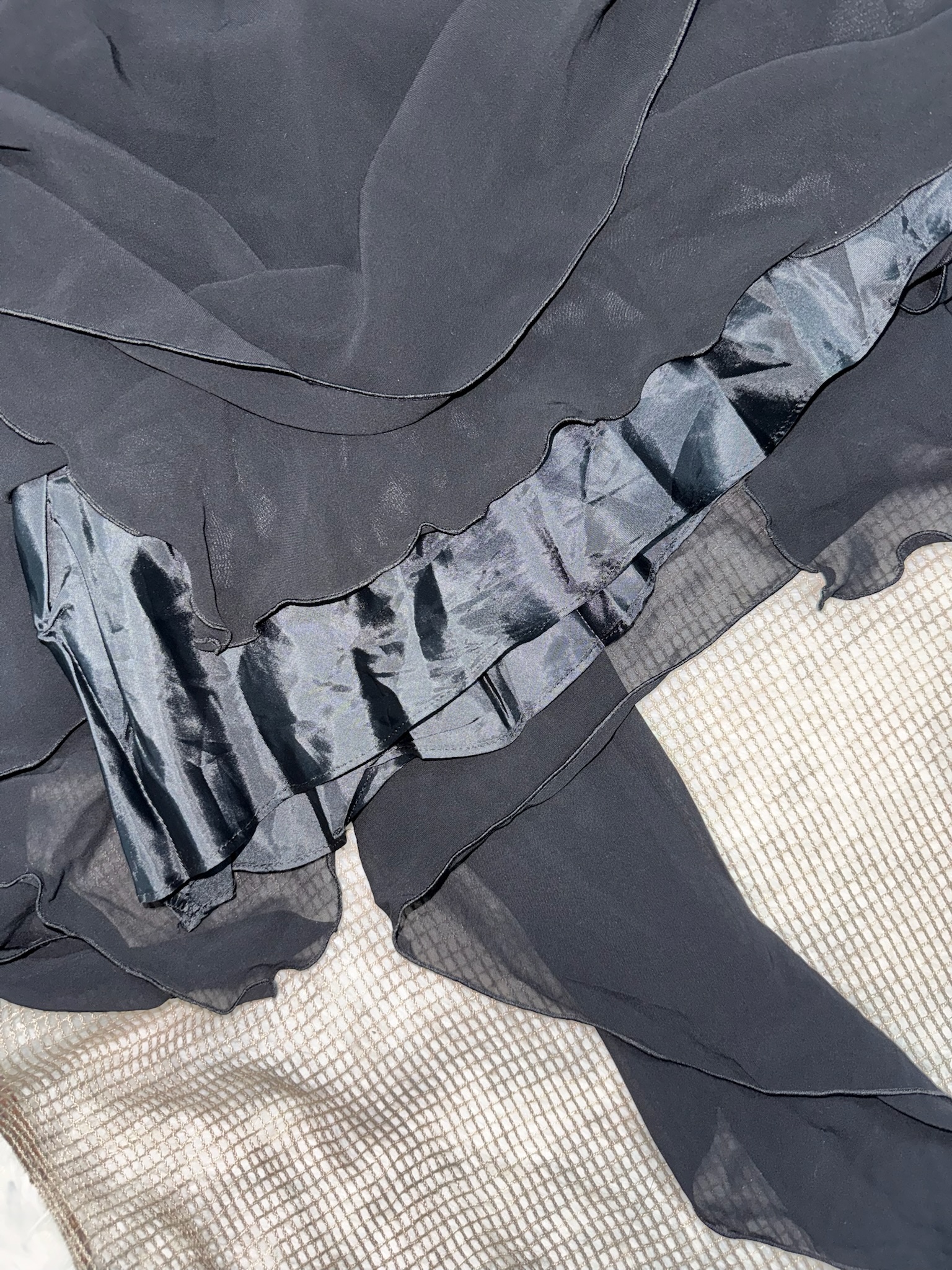 Black Velvet Bodice High-Waist Ribbon Tie Dress