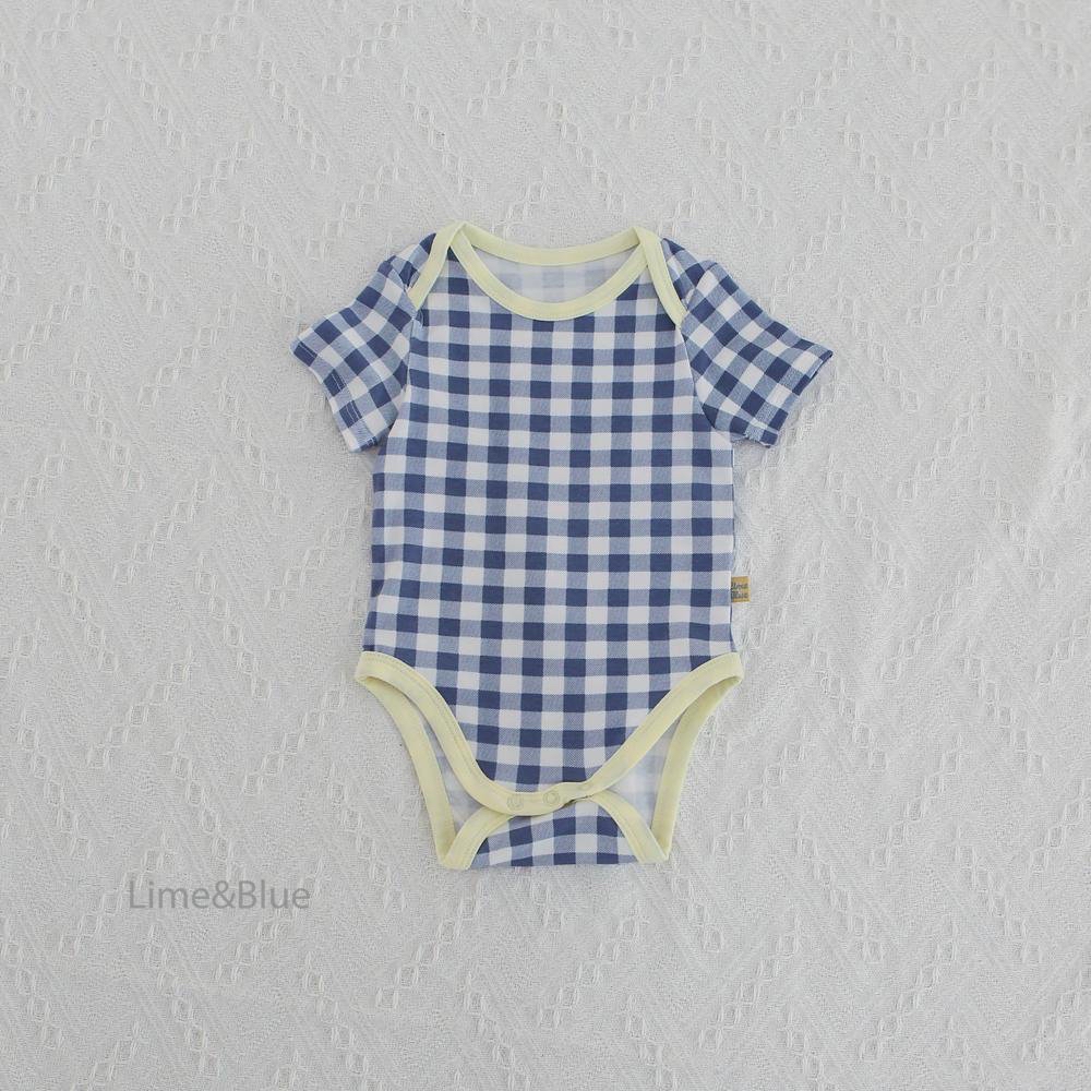Summer Cracker Check Short-Sleeve Baby Suit