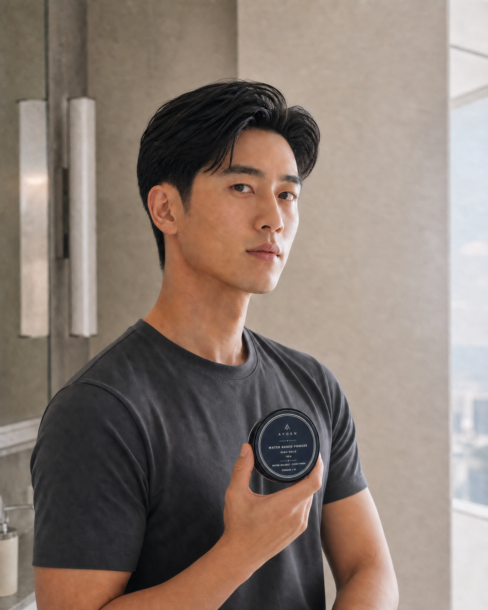 AYOEN 男士專用強黏性古龍水香氣光澤髮蠟 Pomade / 01｜高定型力・清爽完成感・150克 [D20-3]
