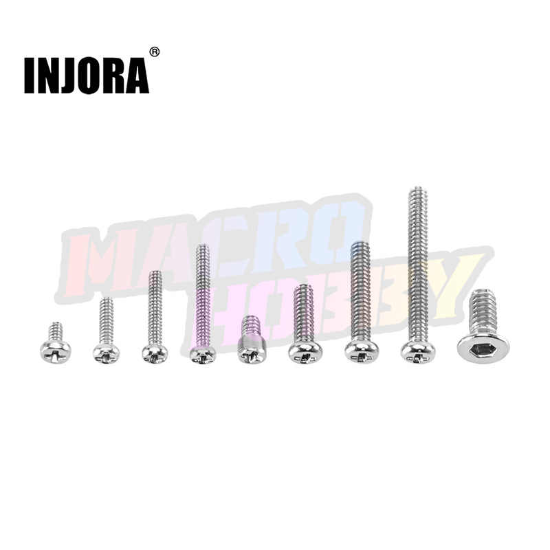 INJORA Grade 12.9 Alloy Steel M1.0 M1.4 M2.0 Screws Set for 1/30 SCX30 #530389