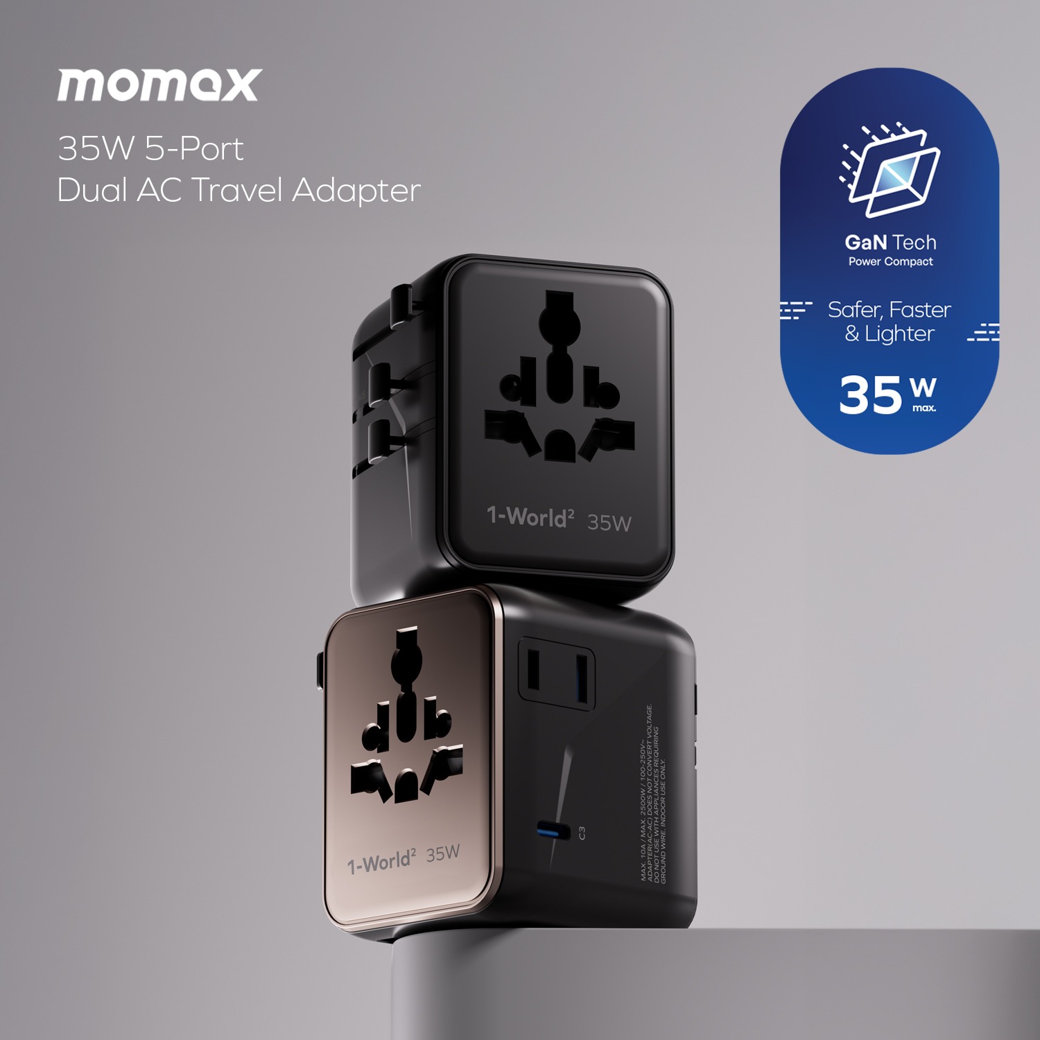 momax 35W 旅行轉插(3 USB-C,2 USB)