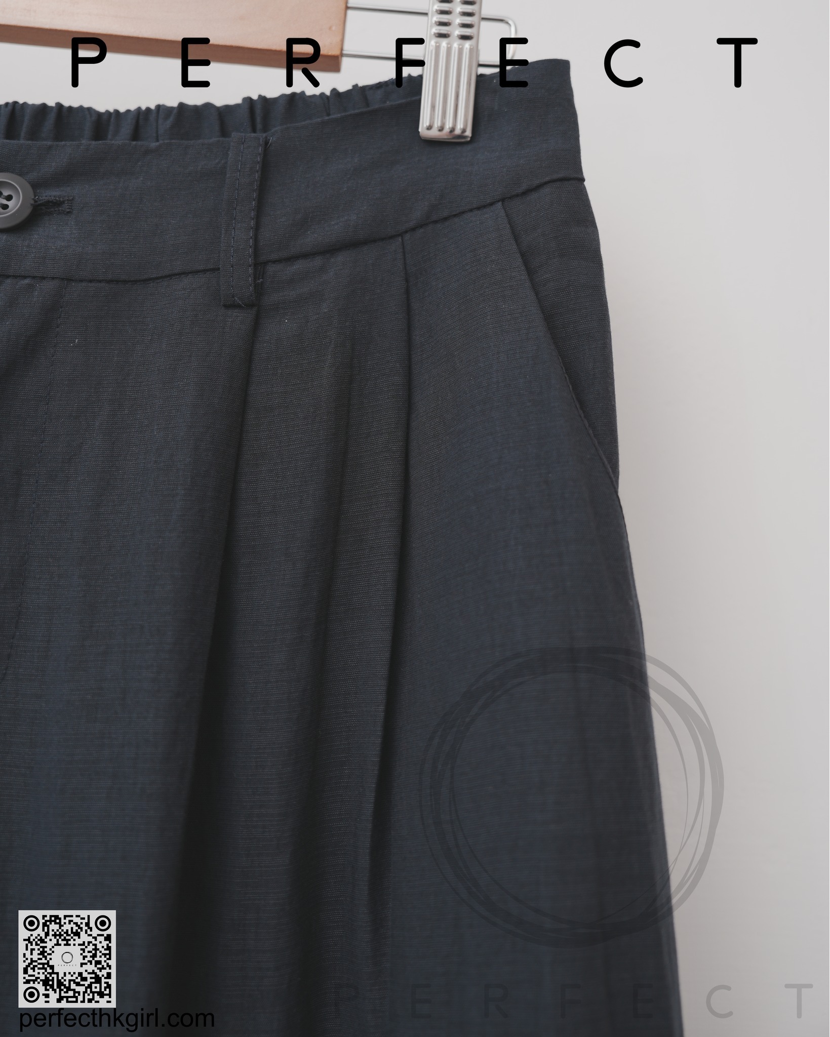 P0010_通爽西裝布料直腳垂感褲(文青藏藍色)