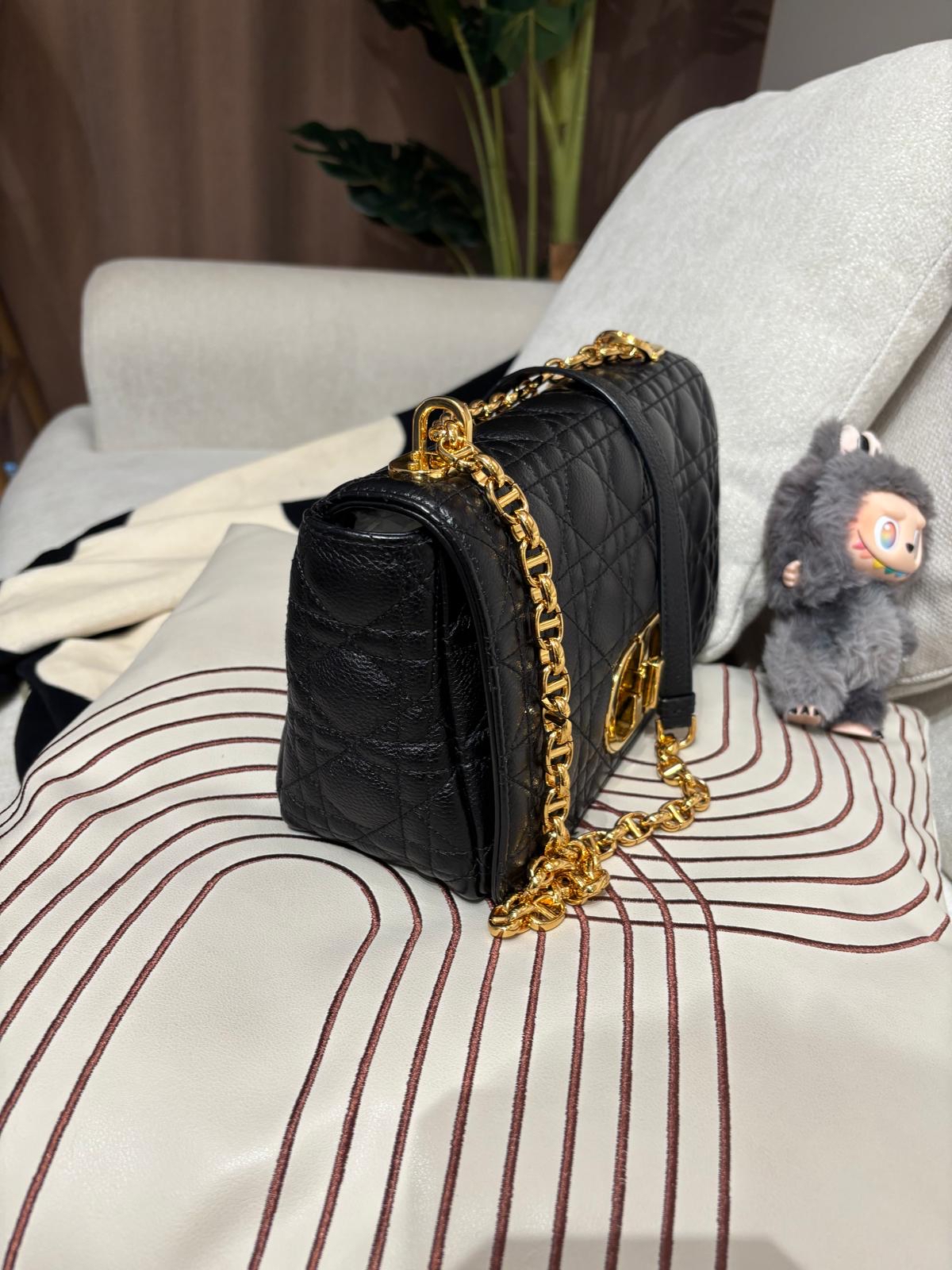 Dior Caro Medium Calfskin 100%Authentic, 95%New ✅Dust bag