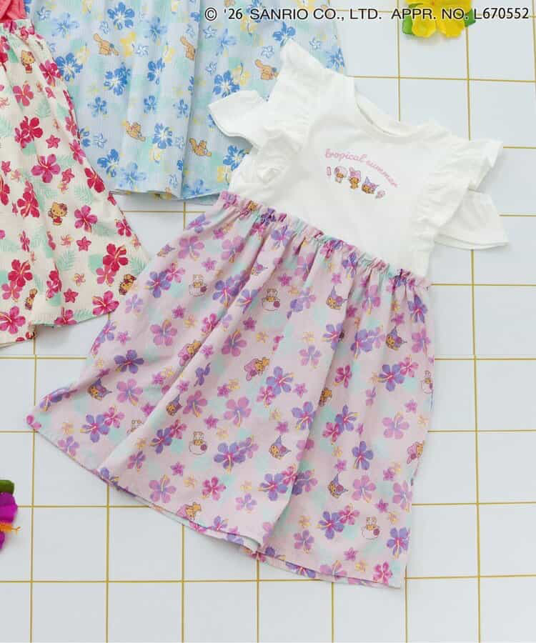 🇯🇵預訂 日本直送🇯🇵Apres les cours x Sanrio系列三色烘烤人物印花花卉滿拼接荷葉邊連身裙