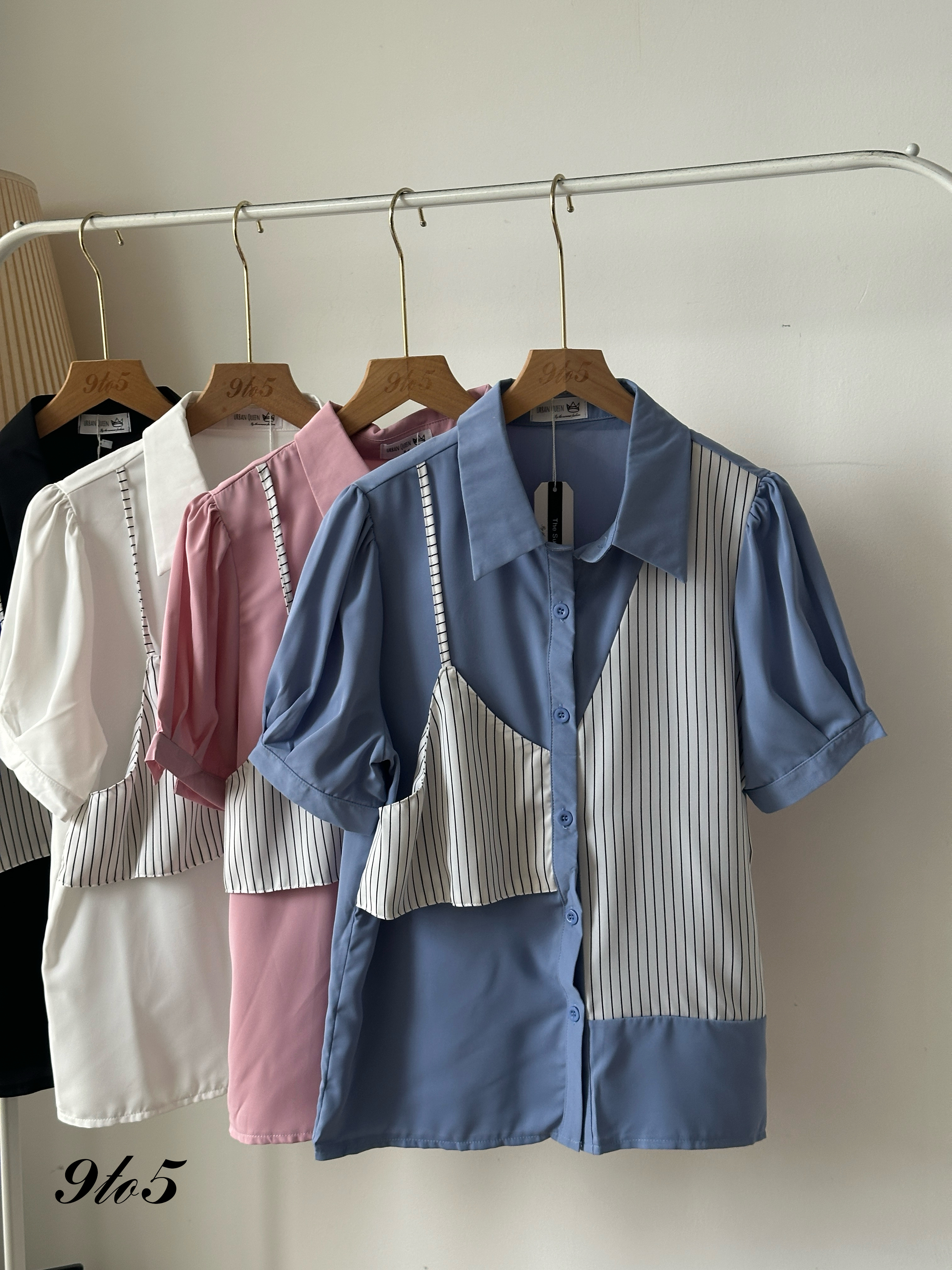 T4033 Fake Two-Piece Shirt - 4 Colors