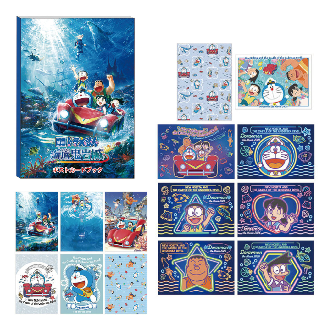 [現貨 / 訂購] 多啦A夢 2026 電影《海底鬼岩城》文具: 原子筆/貼紙/File/Memo/明信片