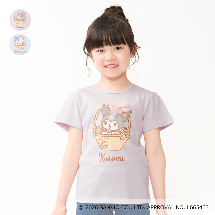 🆕【⭐訂購⭐】  日本直送🌀#Kuromi / #Cinnamoroll 薄紗緞帶短袖Tee🌀[ELCA-0228][260425]