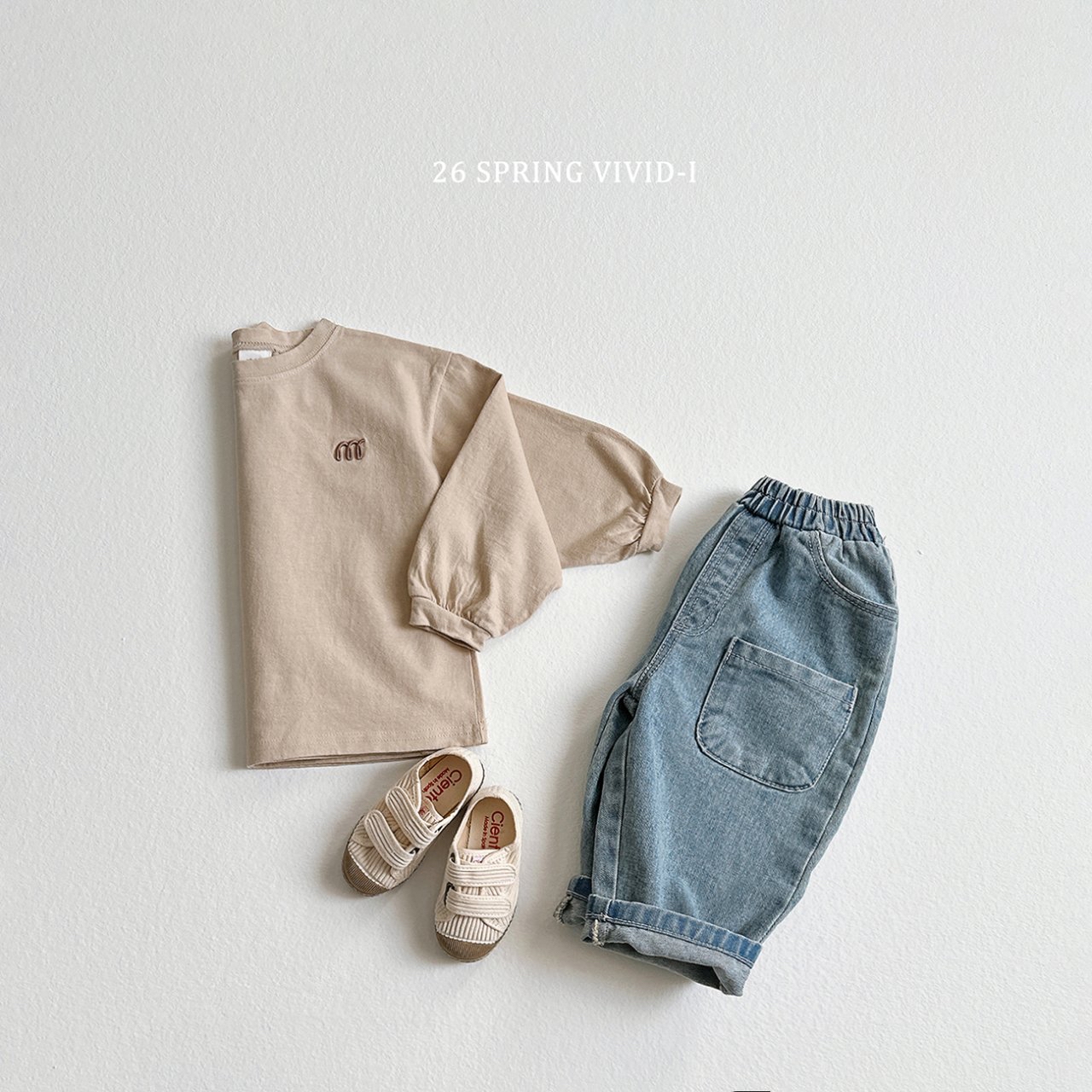 🌸預訂 韓國直送🌸🇰🇷VIVIDI四色M字刺繡寬鬆長袖上衣