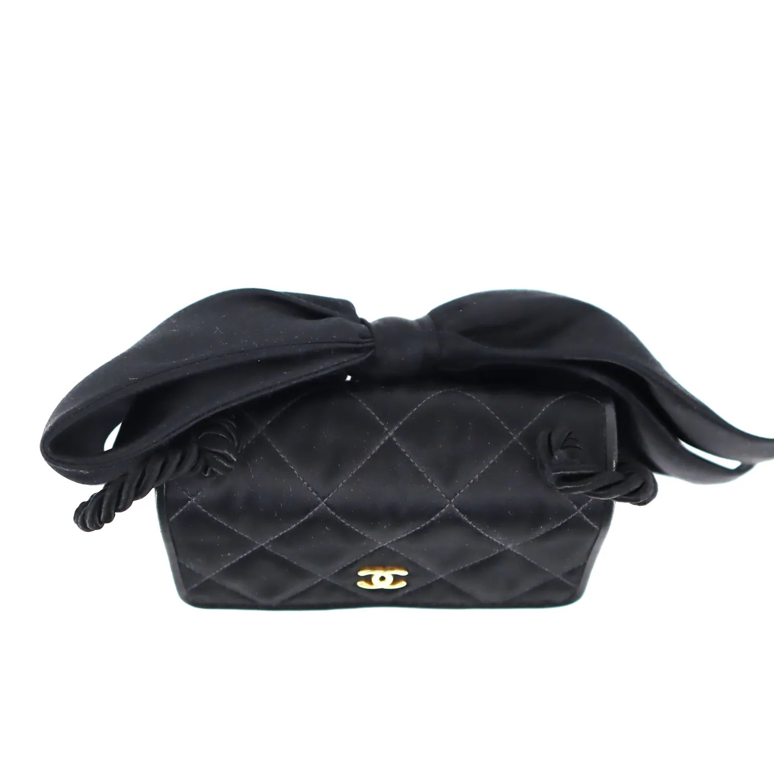 Chanel Vintage Satin Bow Evening Bag