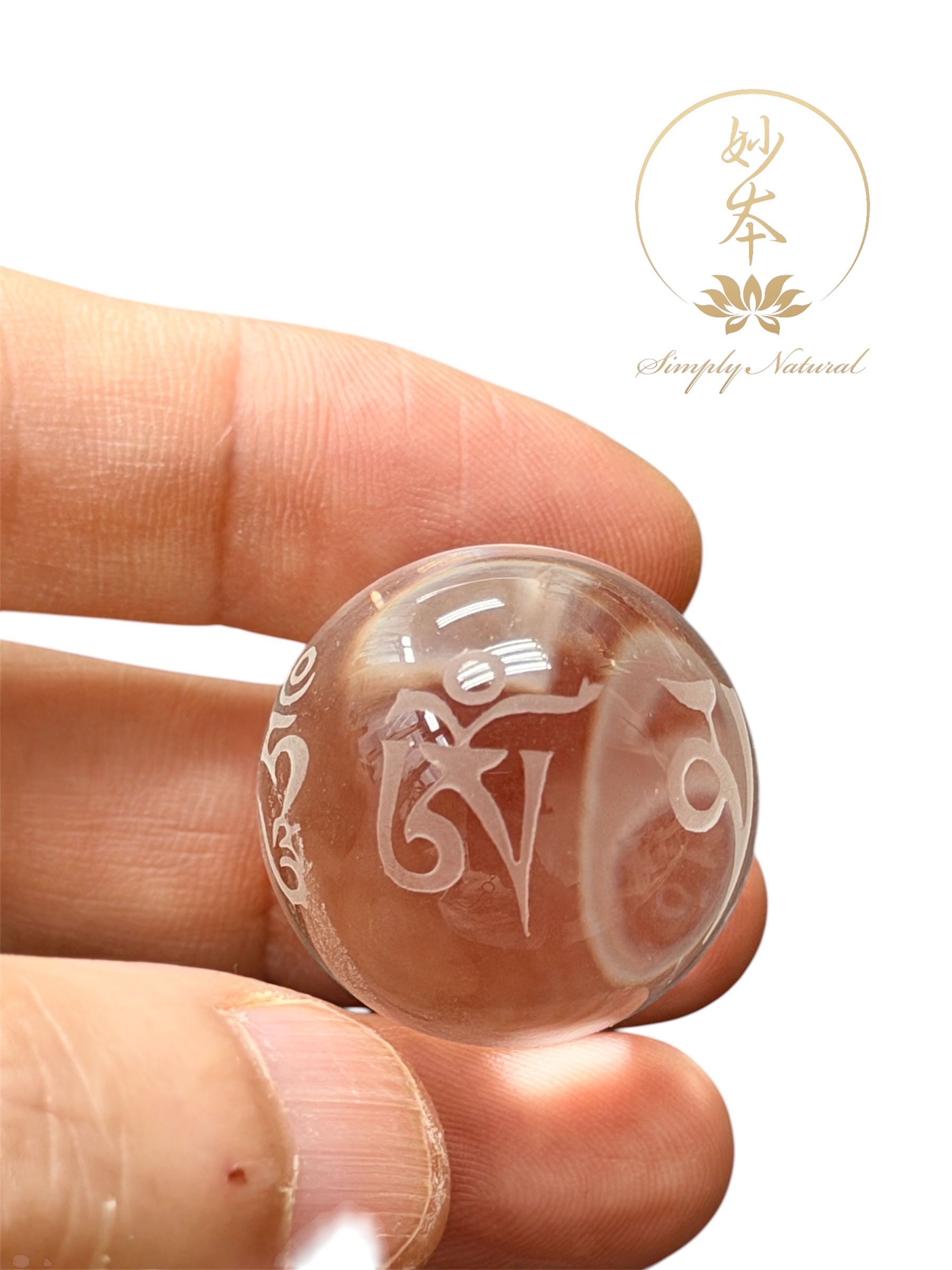 白水晶蓮花+六字大明咒水晶球（已加持）