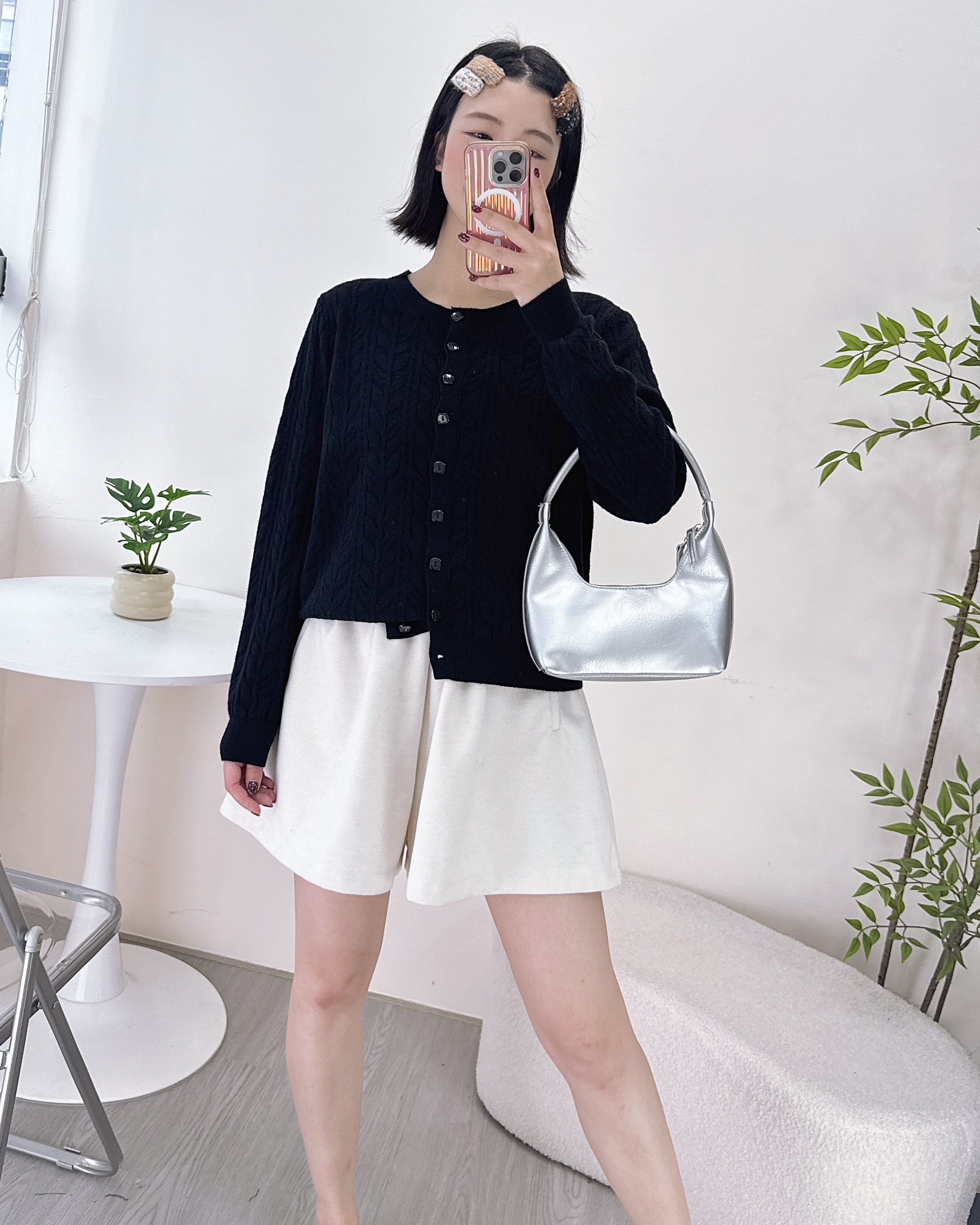 親膚棉花糖花紋針織上衣/外套 3色