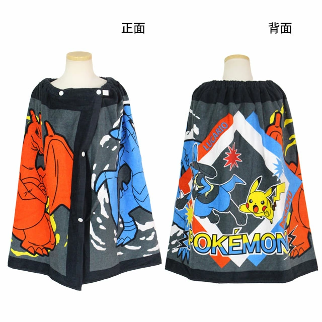 日本直送 Pokémon 寶可夢圖案裹巾 純棉沙灘浴巾 (60×115cm)