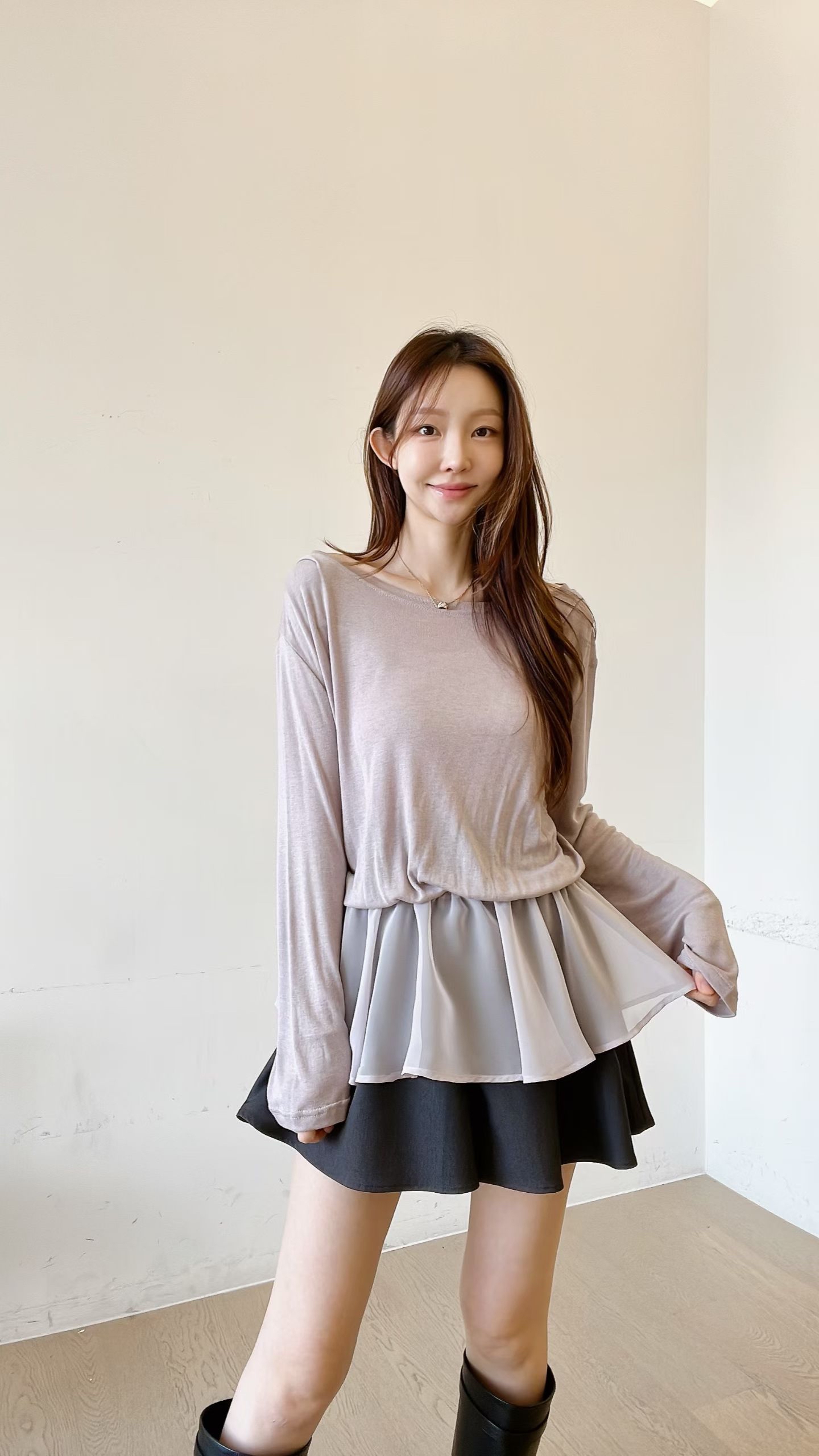 FV16 束腰ruffle 衫擺Top 