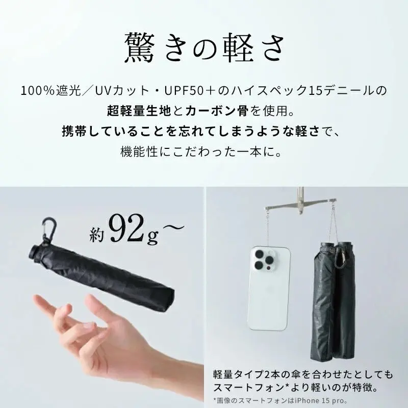 現貨🌸日本直送 |Wpc. - go-koh超輕量92g縮骨遮雨傘/100%完全遮光摺疊傘/晴雨兼用雨具[50cm]UPF50+