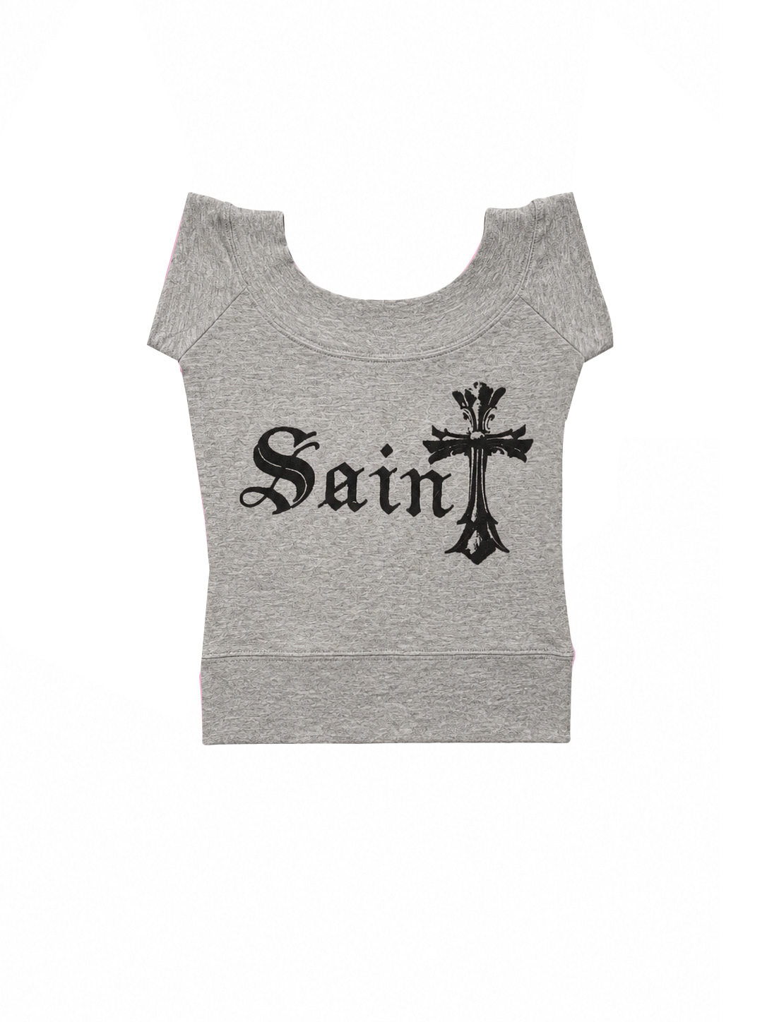 Gothic Graphic Boat Neck Short Sleeve Top