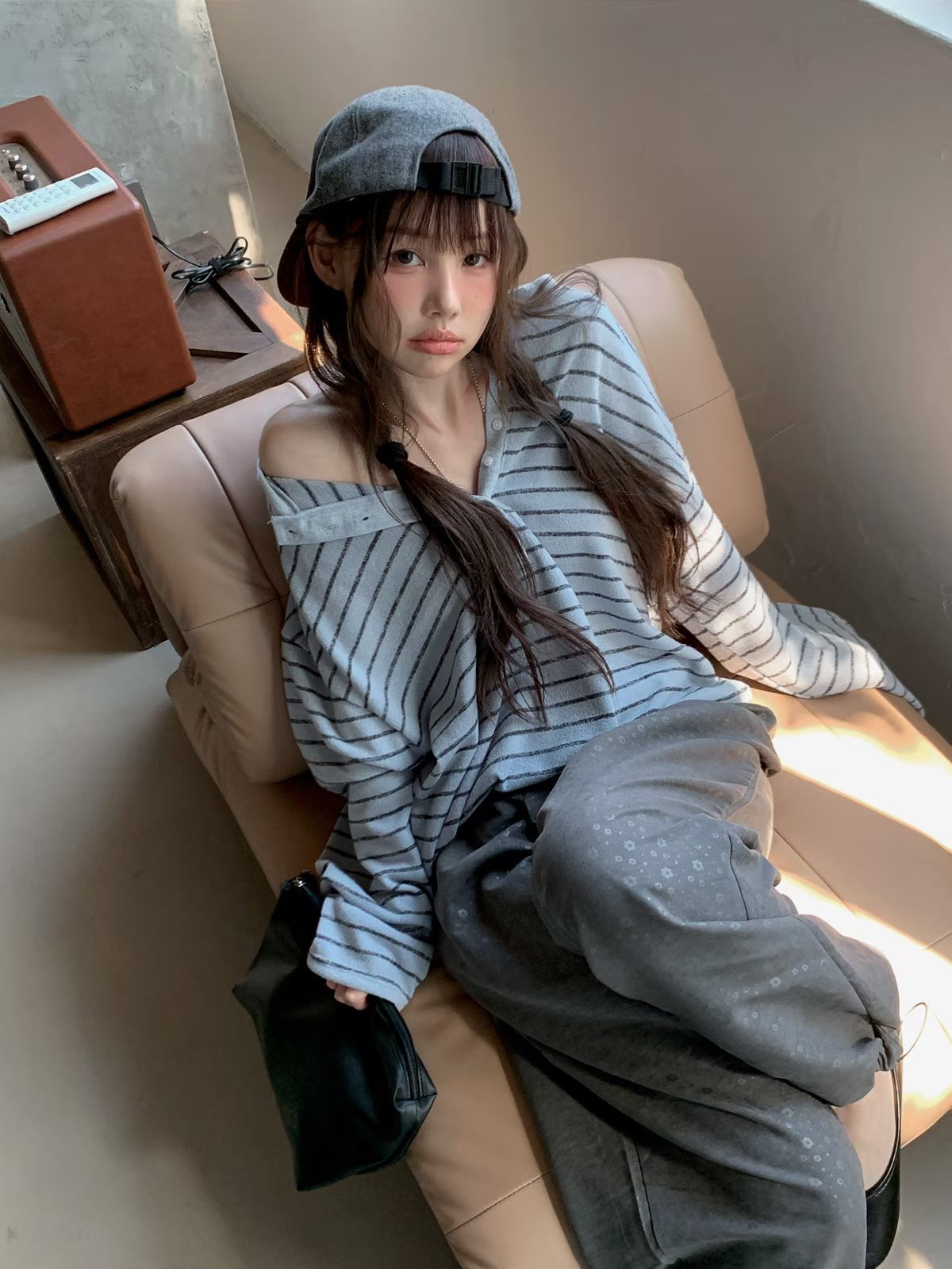 221622 暗碎花可束腳長褲