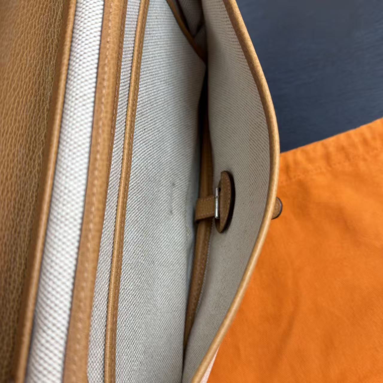 Hermes啡色拼皮腋下包 中古感拼接風👍🏻