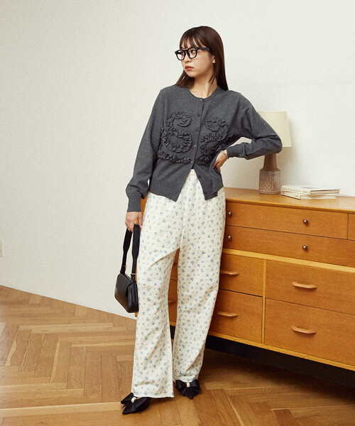 S形荷葉紋針織外套