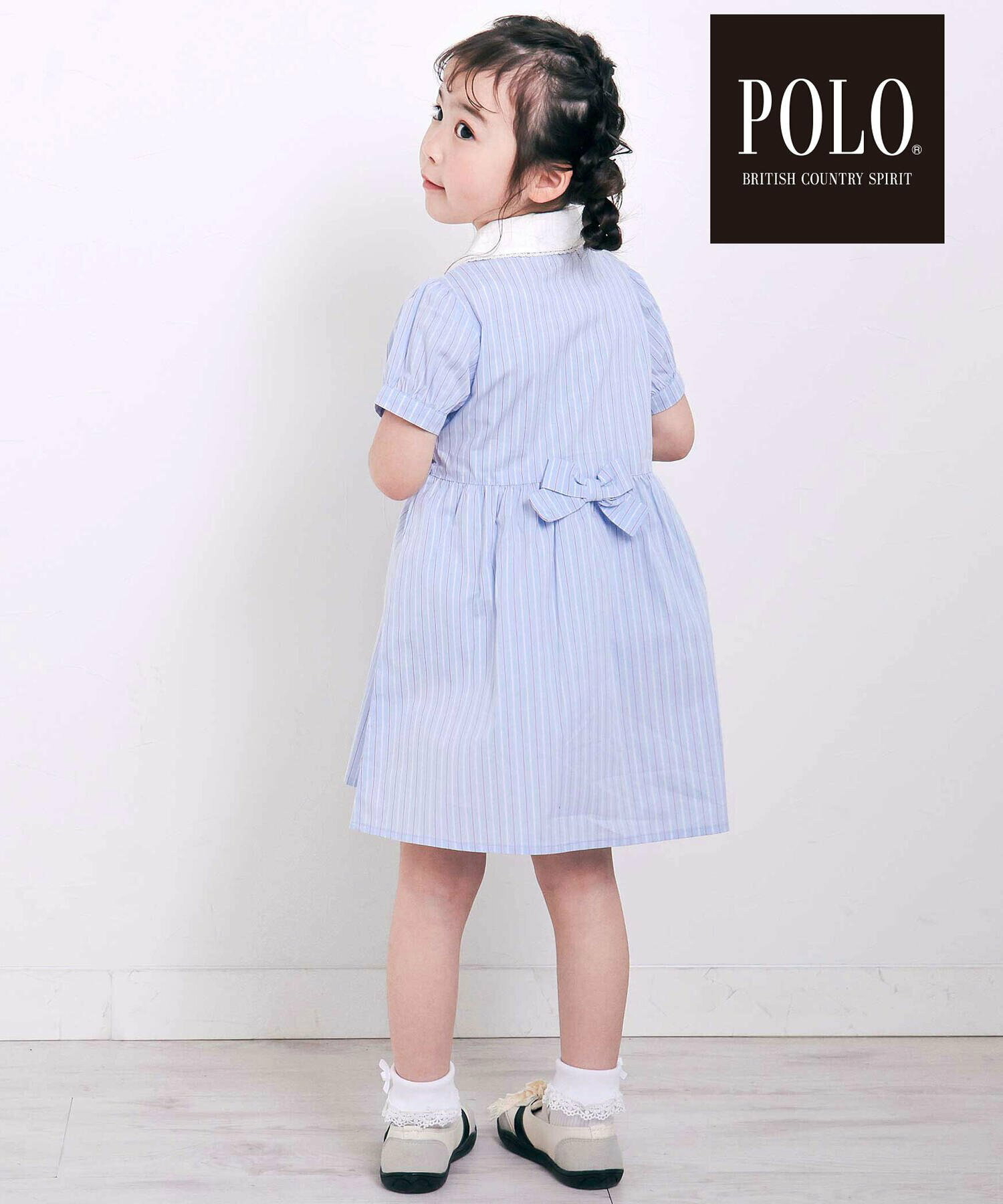 🇯🇵預訂 日本直送🇯🇵Slap Slip x Polo Bcs兩色標誌刺繡蝴蝶結翻領短袖連身裙