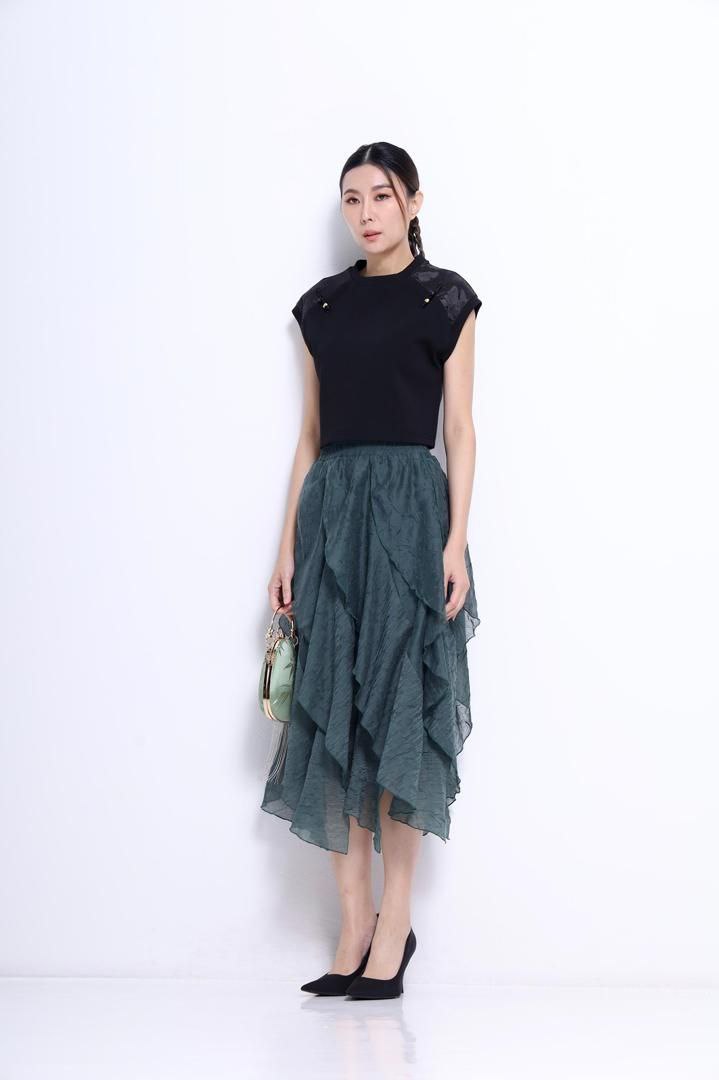 不规则塑胶头半裙 1396