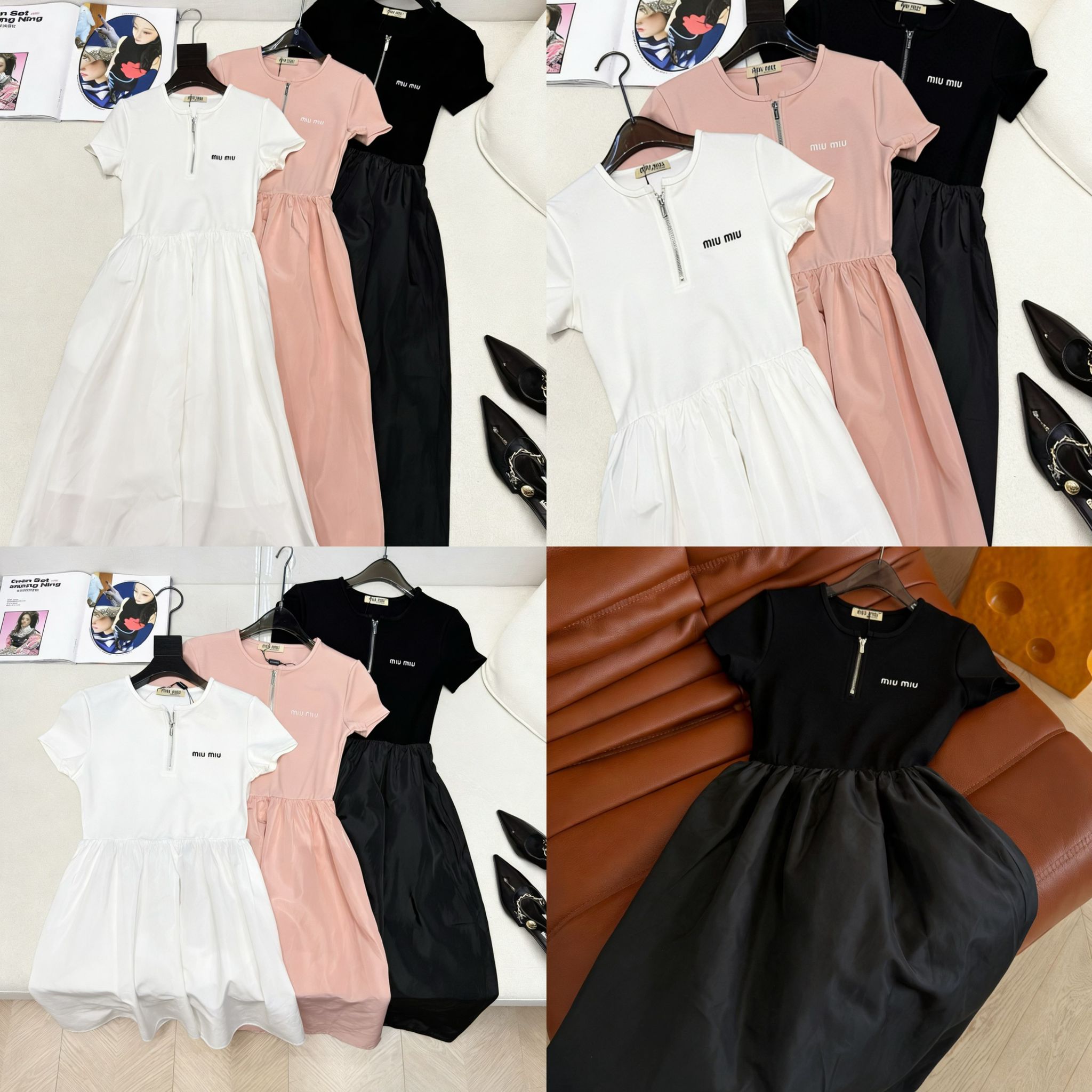 Miu Miu 26ss新款連衣裙😎法式短袖背心連衣裙🤎