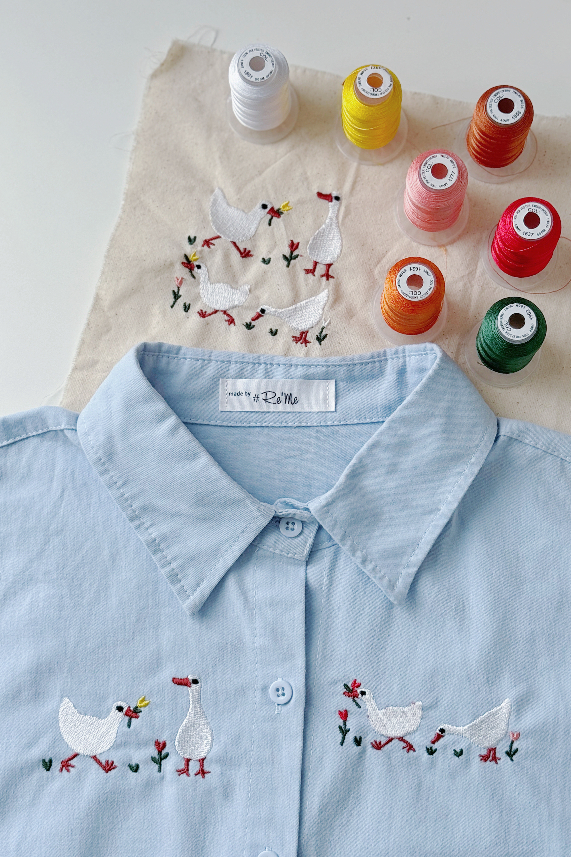 【春日来信 🌿✉️】设计款刺绣衬衫 -（ 下单后2-3制作日）