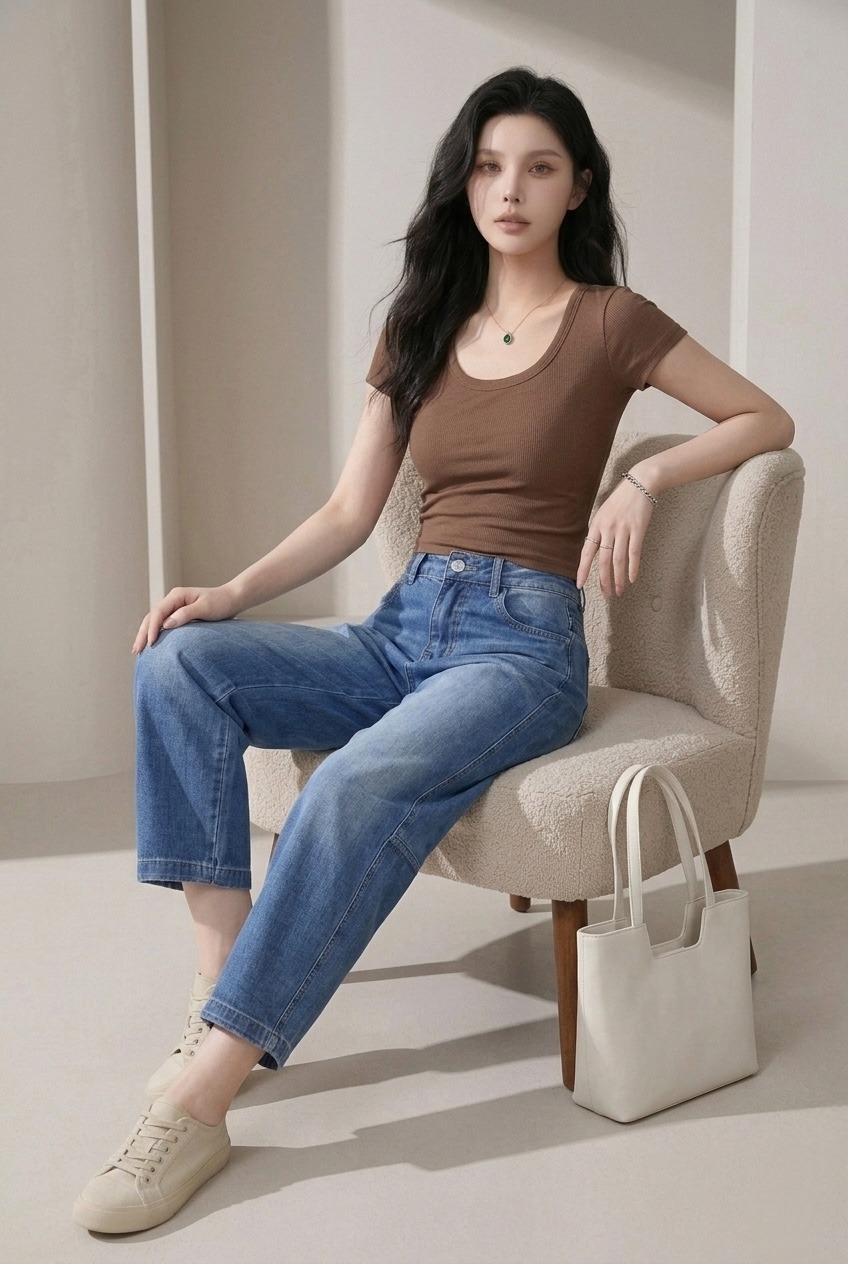 2172BP Avery Vintage Wash Barrel Jeans
