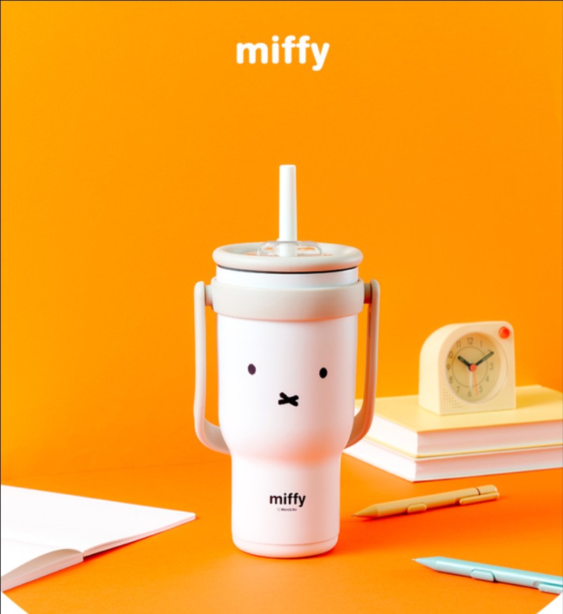[ 韓國 Miffy ] Miffy 大容量不鏽鋼手柄 保溫杯 900ml