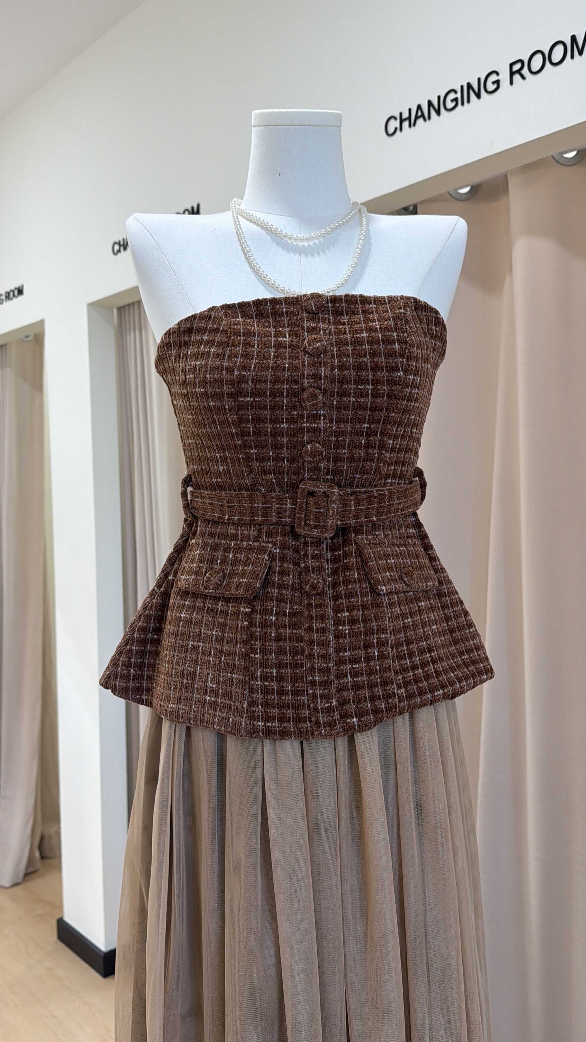 33抹胸复古套装裙