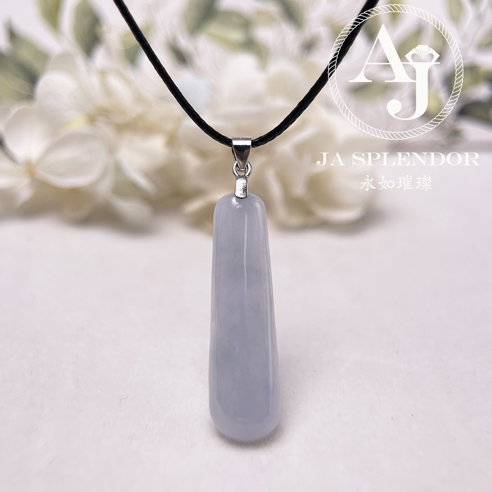 JN-1283 天然翡翠A玉 冰種紫藍平安無事牌吊墜