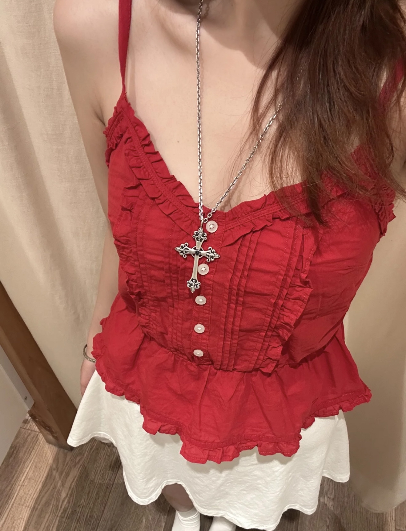 TP397木耳花边吊带