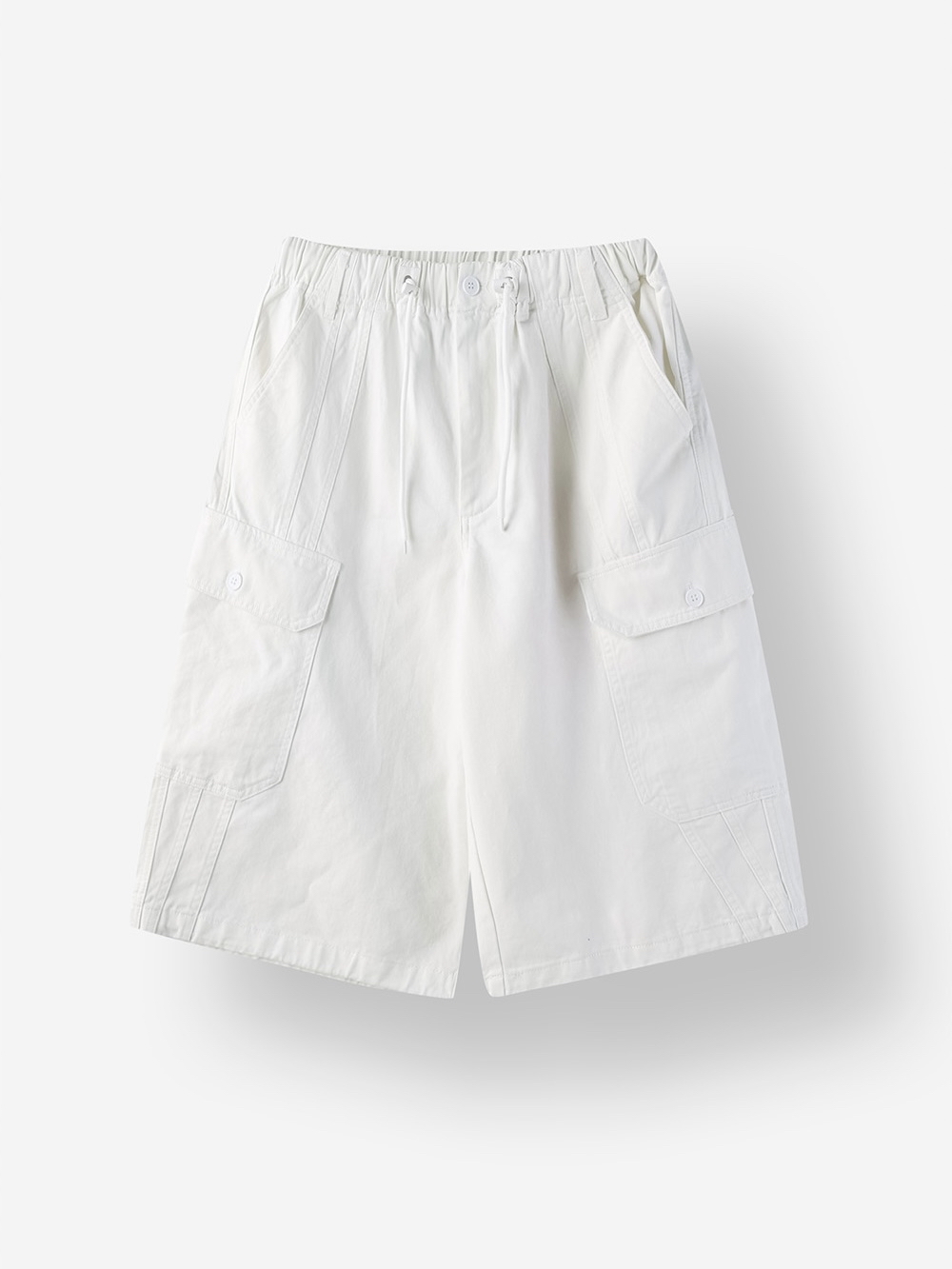 Drawstring Cotton Cargo Shorts