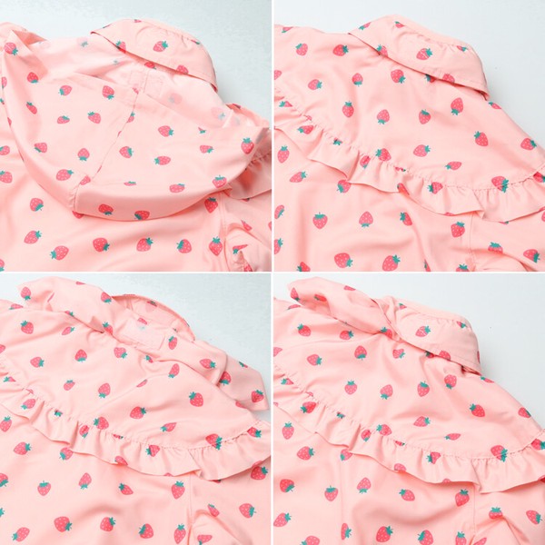 🆕【⭐訂購⭐】🌀 🇯🇵 日本直送🇯🇵 草莓 荷葉邊 網眼襯裡 撥水加工 #連帽風褸［2款選］🌀[ELBA-0011][260302]