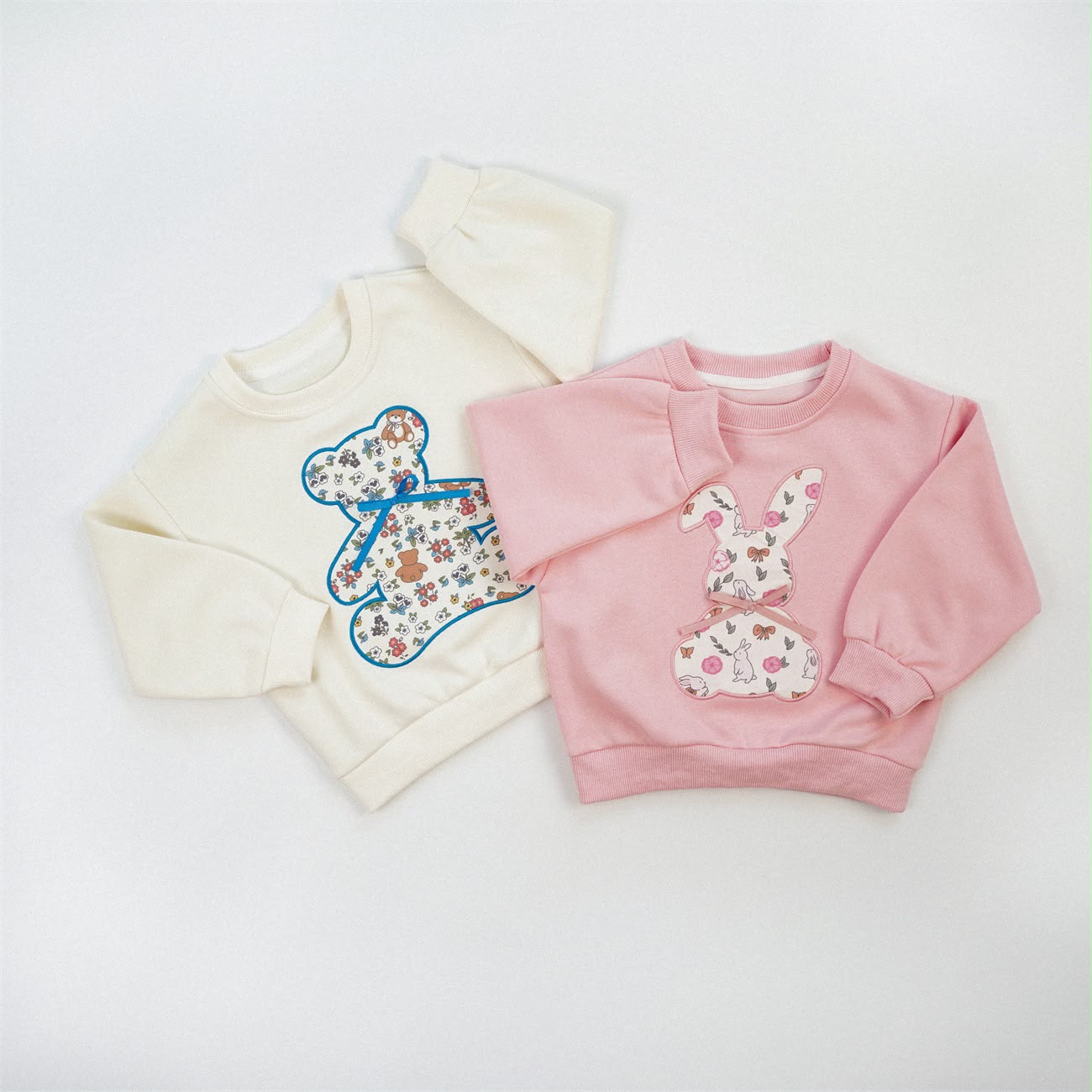 韓系動物刺繡蝴蝶結衛衣