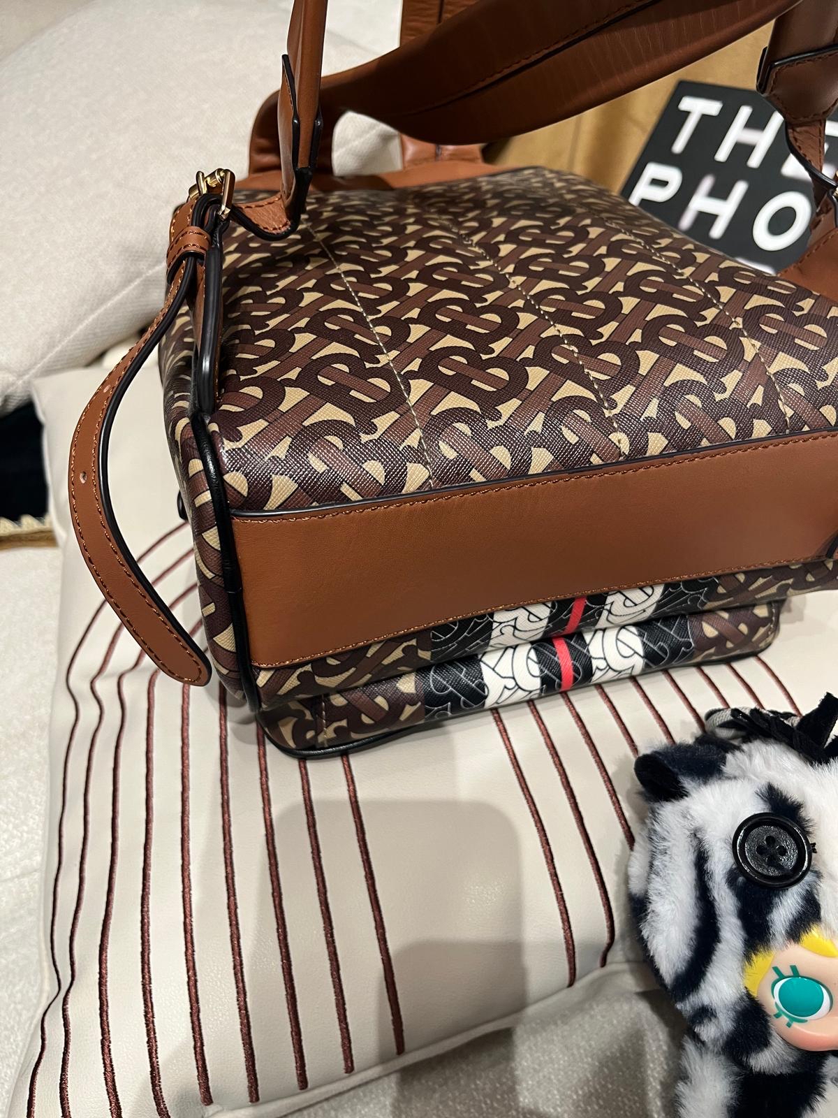 BURBERRY backpack JETT TB Monogram Stripe Bridle 100%Authentic,95%new✅dust bag 