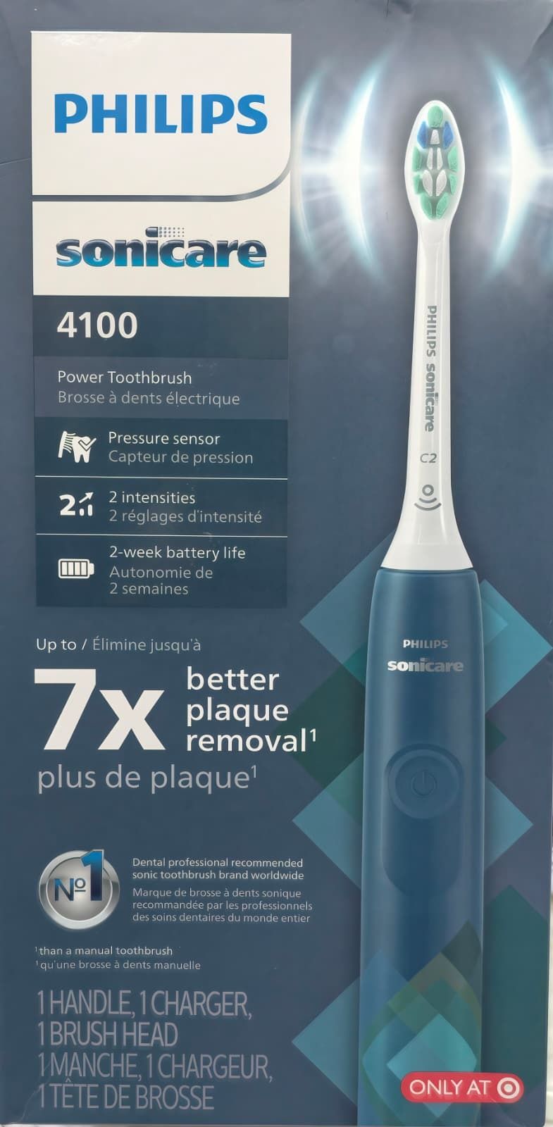Philips Sonicare HX3689/22 聲波電動牙刷，有兩種模式，壓力感測器和定時器，海軍藍色  Sonicare HX3689/42 Electric Toothbrush with Two Modes, Pressure Sensor  Navy Blue