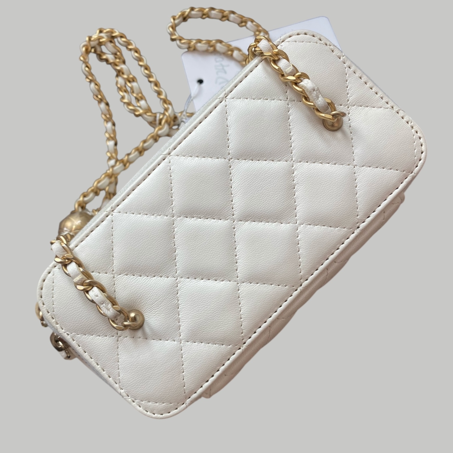 Chanel Lambskin vanity羊皮金球長盒子