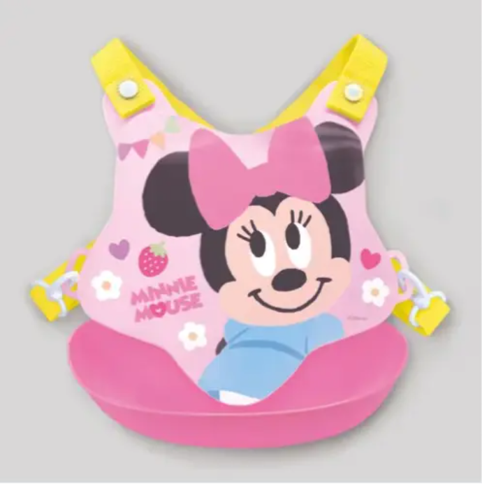 日本製 米妮老鼠背交叉圍兜 嬰兒圍兜 吃飯圍兜 嬰兒圍兜 圍兜 - 粉紅色 平行進口