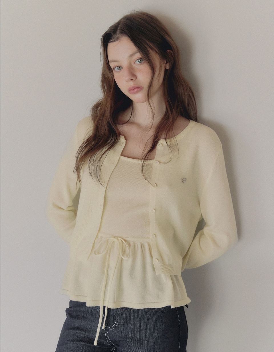 Twee Aulde Flare 背心外套套裝（3色）