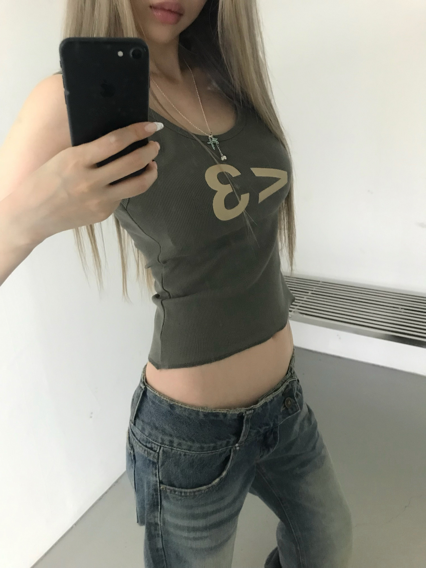 Low-Rise Double-Button Flared Jeans