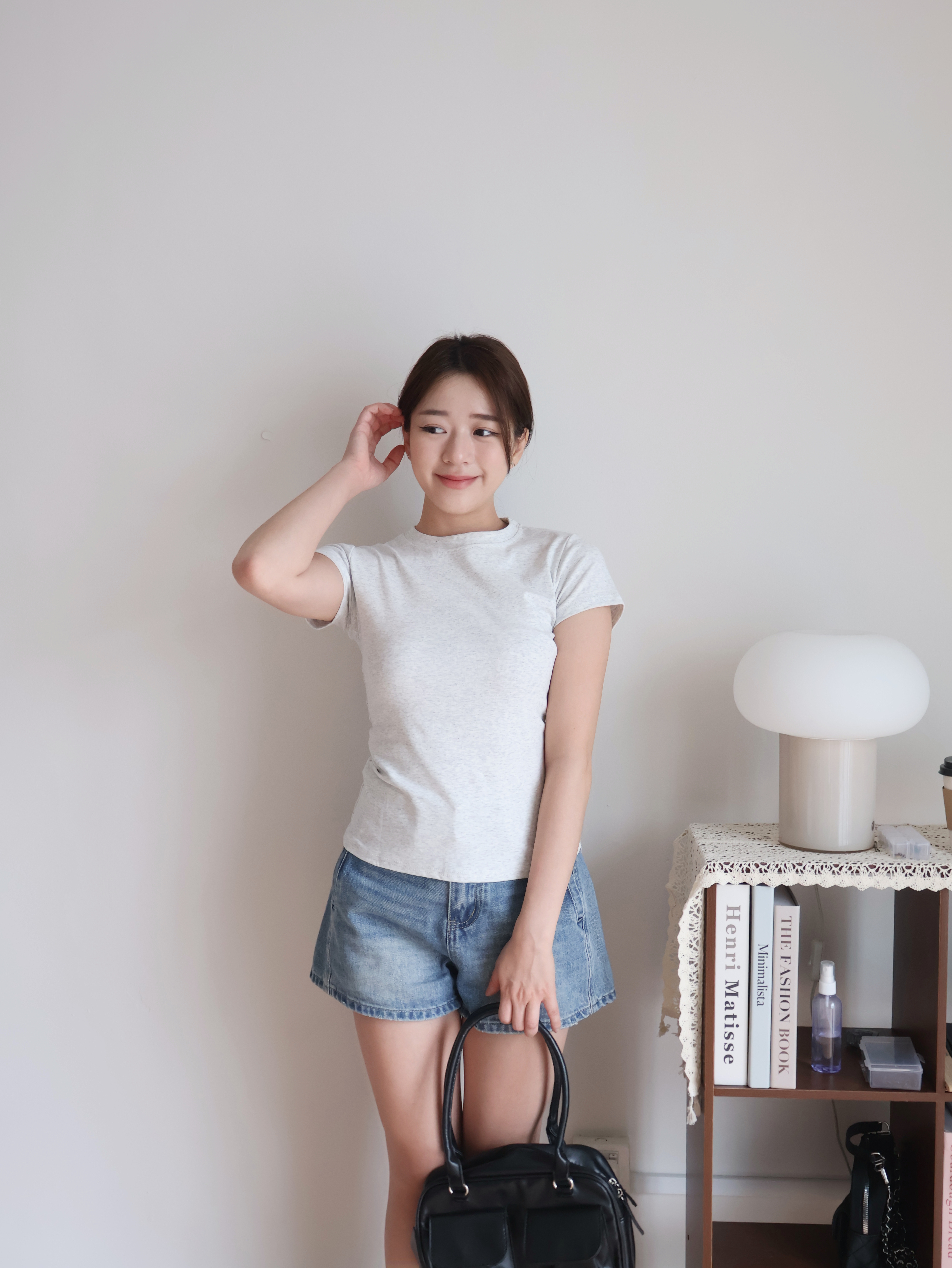 Hailey Cotton Tee | Ash